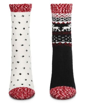 Women's 2 Pair Pack Fairisle Border Cloud Soft Crew Socks