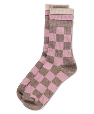 Women's Checkmate Triple Cuff Crew Socks