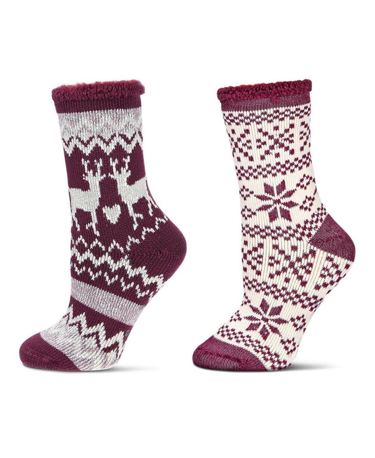 MeMoi Women's 2 Pair Pack Thermal Crew Socks