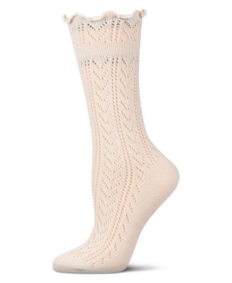 Women's Ruffle Pointelle Crew Socks