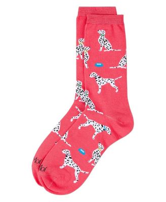 Women's Dalmatian Themed Rayon Blend Novelty Crew Sock