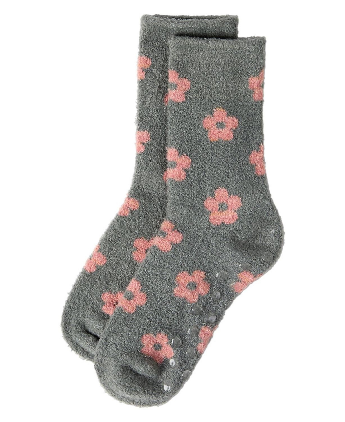 MeMoi Women's "Daisies" Non-Skid Lavender Infused Crew-Length Cozy Spa Sock