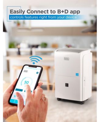 BLACK+DECKER Portable Dehumidifier with Built-in Pump, Smart Home 50 Pint Dehumidifier with Wifi & Alexa