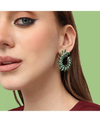 Women's Green  Wreath Drop Earrings