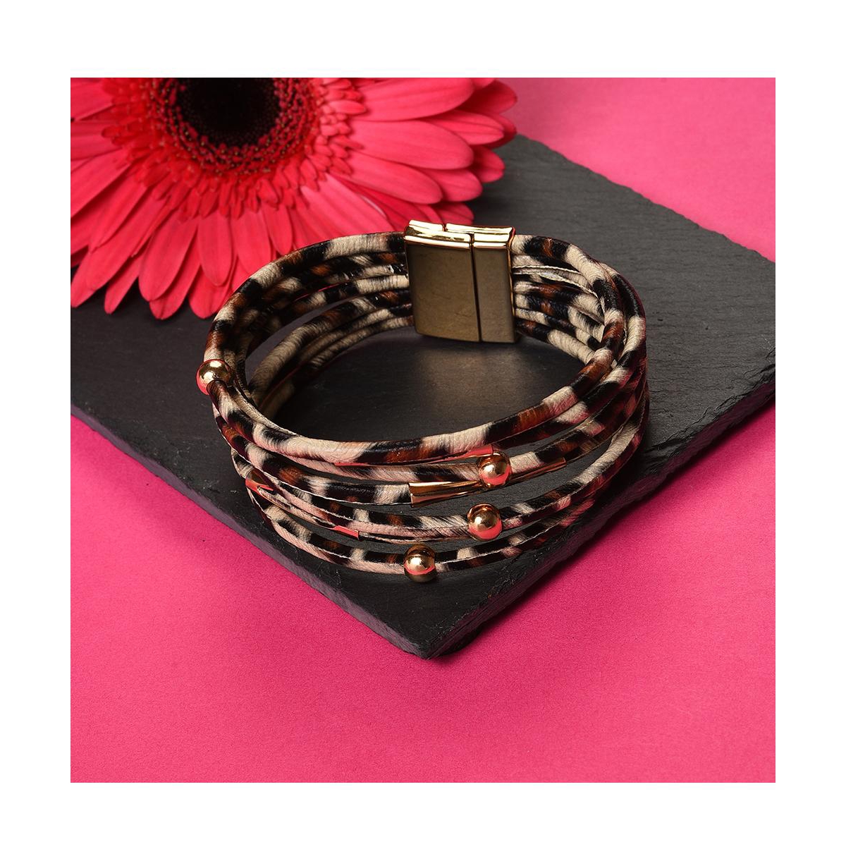 Sohi Women's Leopard Multi-layer Bracelet In Multi