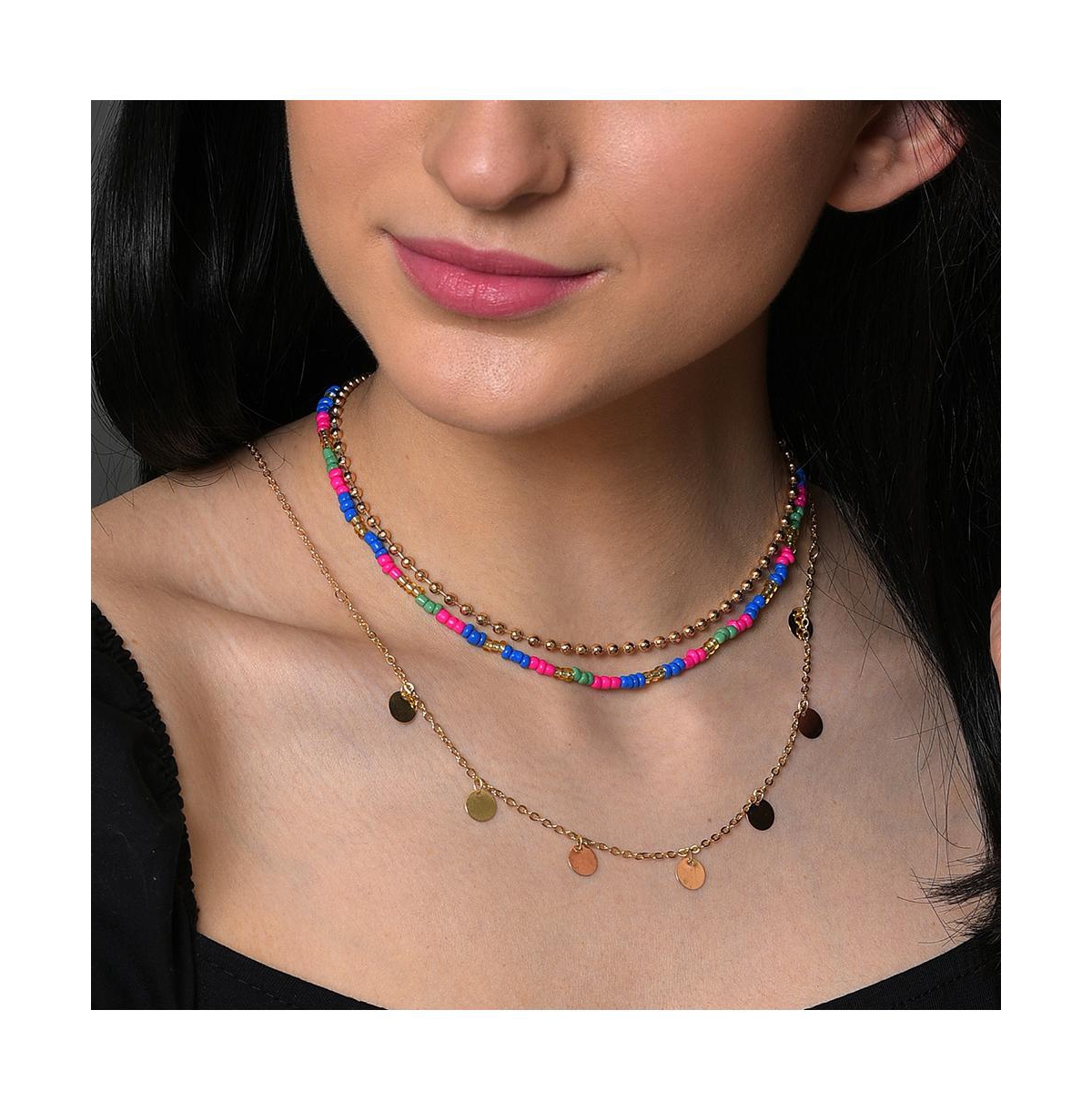 Sohi Women's Everyday Multi-layer Necklace In Gold