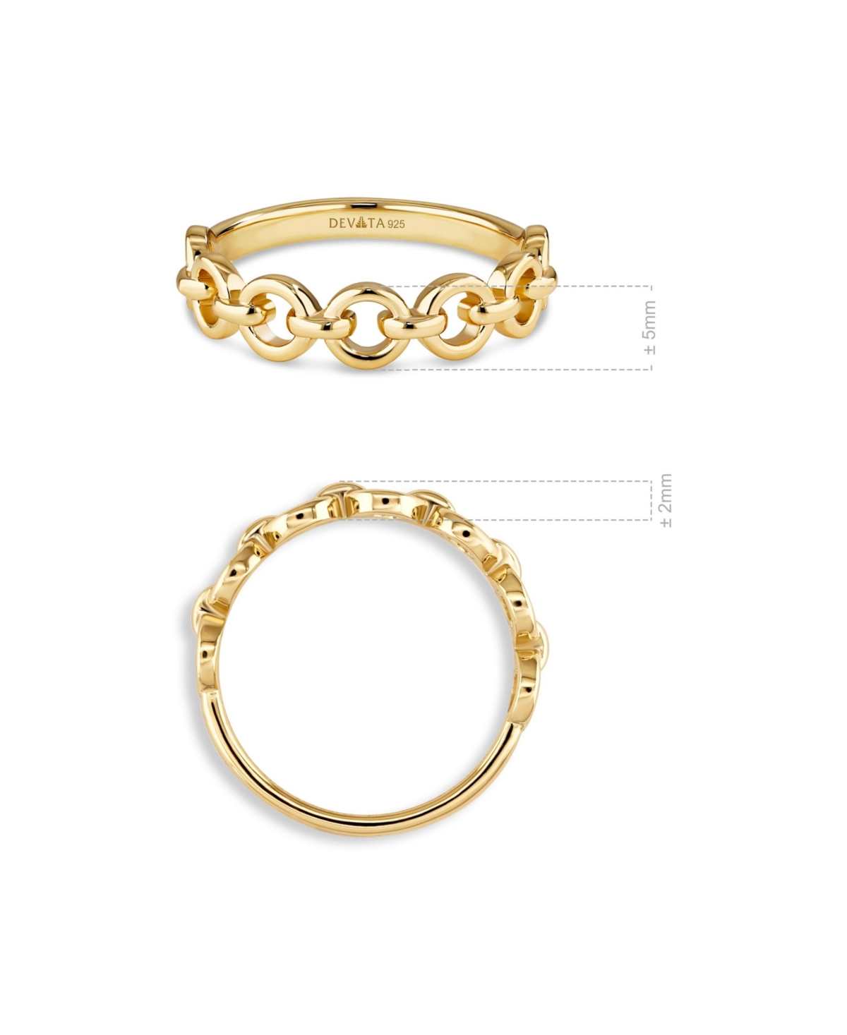 Devata Cable Link Ring in Gold Plated Sterling Silver