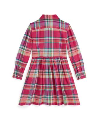 Girls' 2T-6X Plaid Club Collar Shirtdress