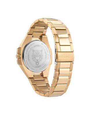 Men's Tigermaster 3 Hand Date Quartz IP Yellow Gold Bracelet Watch, 47mm