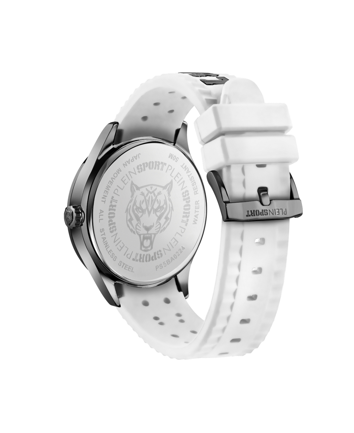 Plein Sport Mens Lineman 3 Hand Quartz White Silicone Strap 45mm