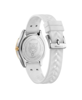 Women's Eclipse 3 Hand Quartz White Silicone Strap Watch, 36mm