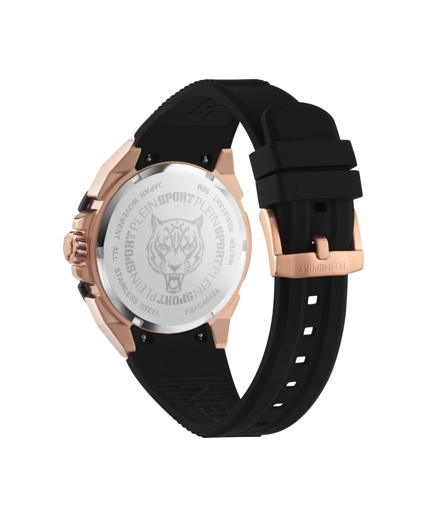 Мужские часы Plein Sport Urban Pulse 3 Hand Date Quartz Black Silicone Strap Watch, 47mm — фото 3