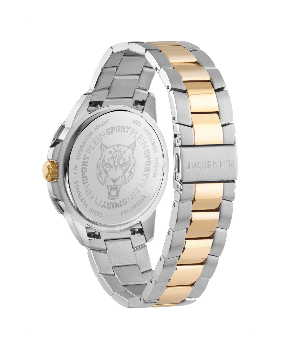 Plein Sport Mens Rampage 3 Hand Date Quartz Two Tone Bracelet 44MM