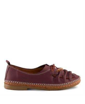 BERNA Leather Slip-On Shoes with Elastic Vamp and Whip-Stitched Details