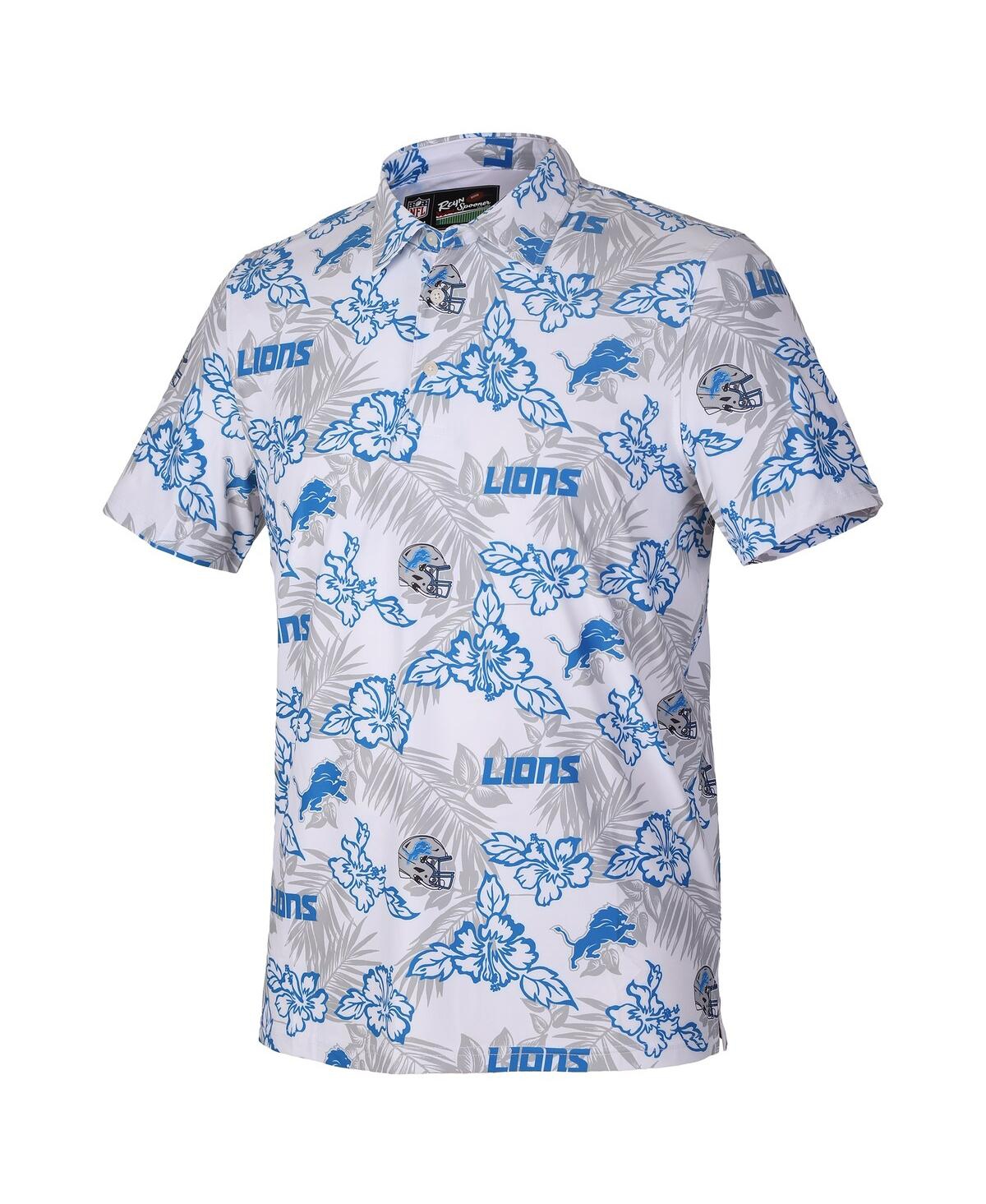 Reyn Spooner Men's White Detroit Lions Pua Performance Game Day Polo Shirt In Multi
