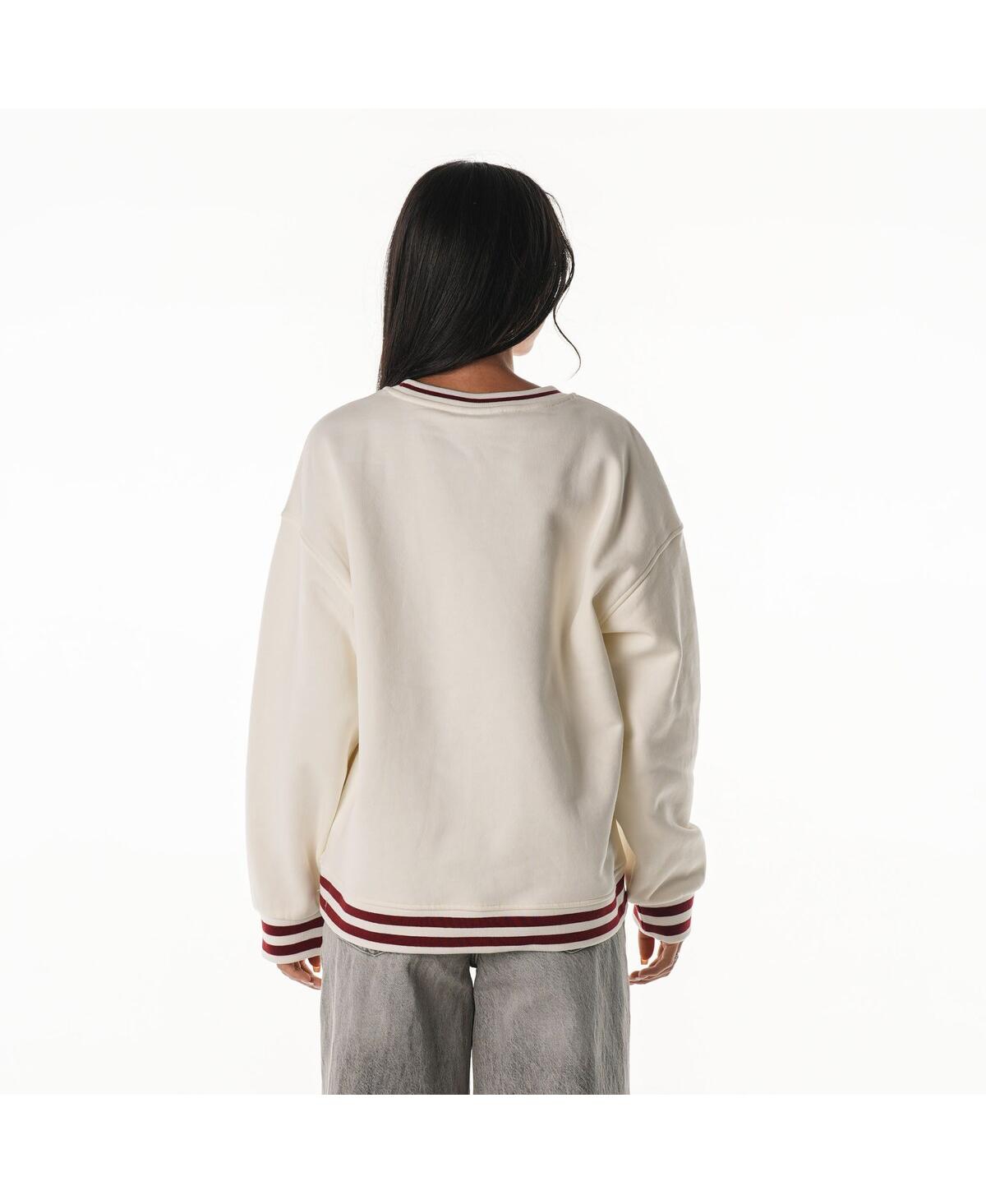 The Wild Collective Cream Washington Commanders Oversized Vintage French Terry Sweatshirt In Neutral