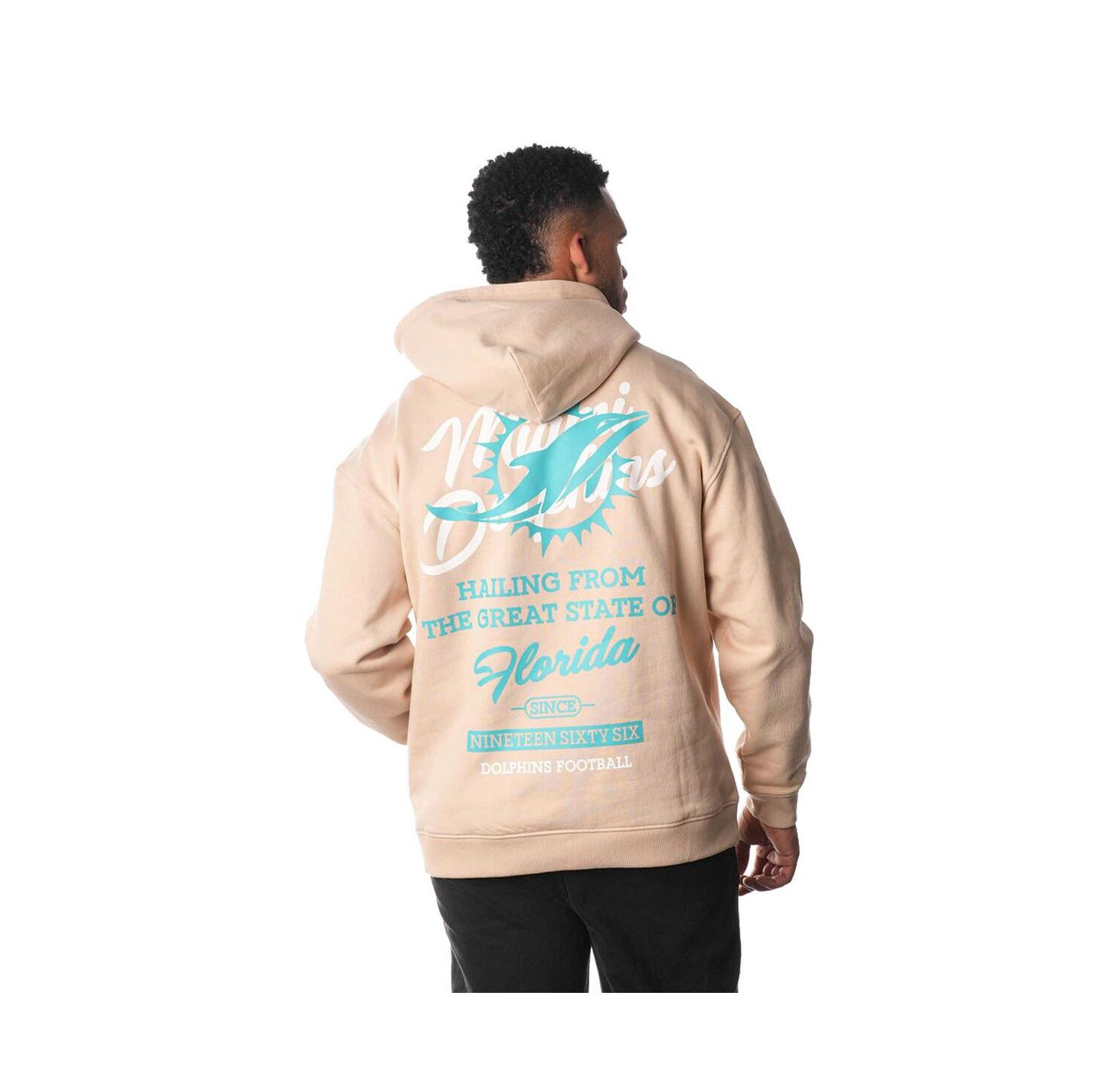 Men's and Women's Cream Miami Dolphins Fleece Pullover Hoodie