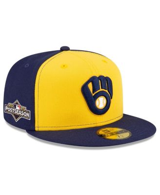 New Era - Men's Navy/Gold Milwaukee Brewers 2025 MLB Postseason Side Patch 59FIFTY Fitted Hat