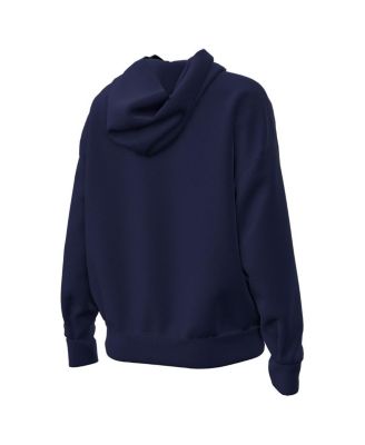 Women's Navy Notre Dame Fighting Irish Leprechaun Icon Fleece Pullover Hoodie