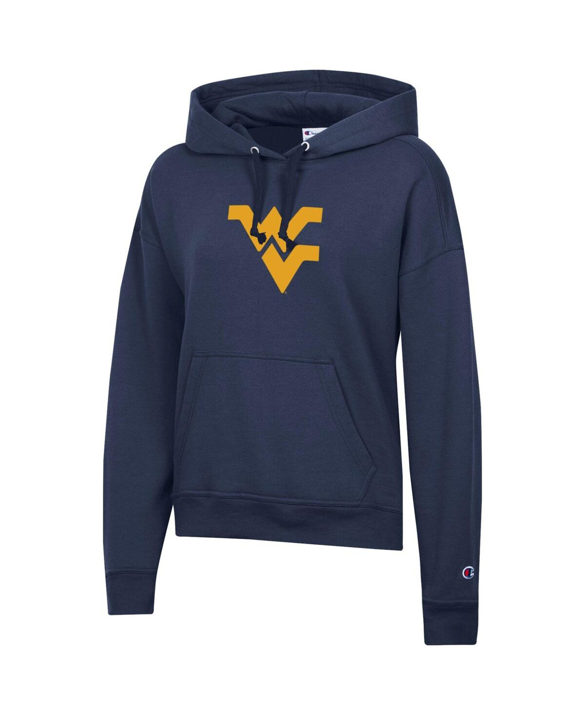 Champion Women's Navy West Virginia Mountaineers Powerblend Fleece Hoodie In Blue