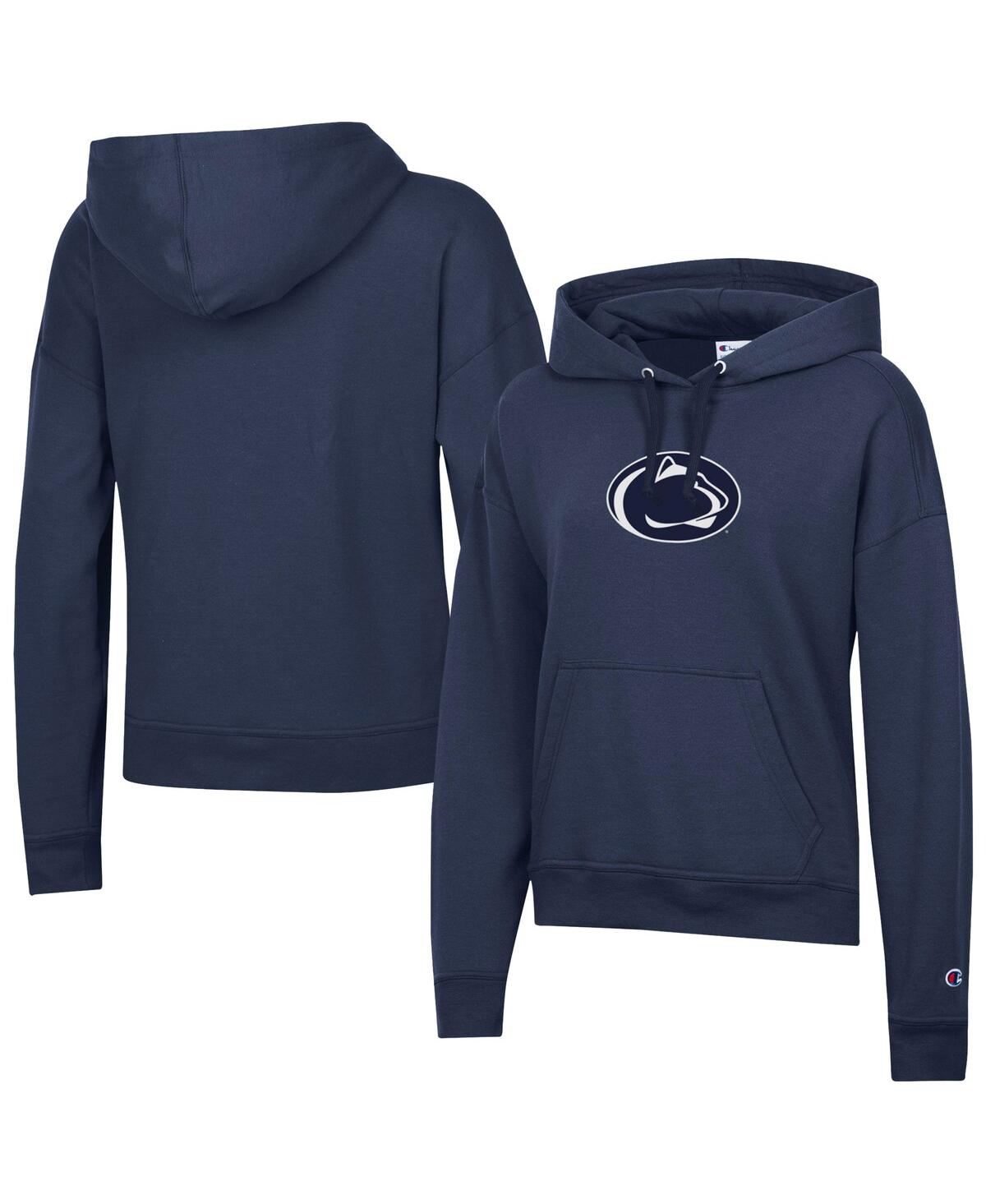 Champion Women's Navy Penn State Nittany Lions Powerblend Fleece Hoodie In Blue