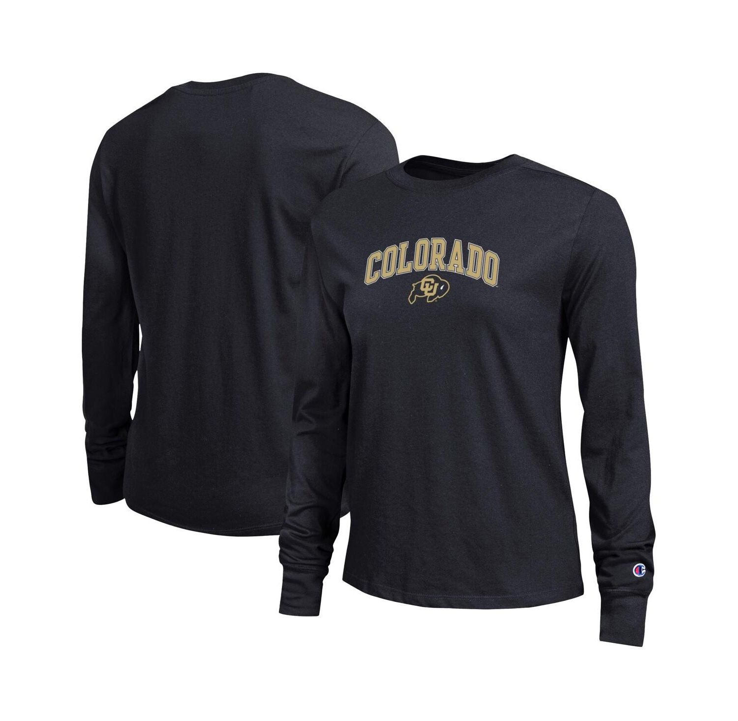 Women's Black Colorado Buffaloes Arch Over Logo Long Sleeve T-Shirt