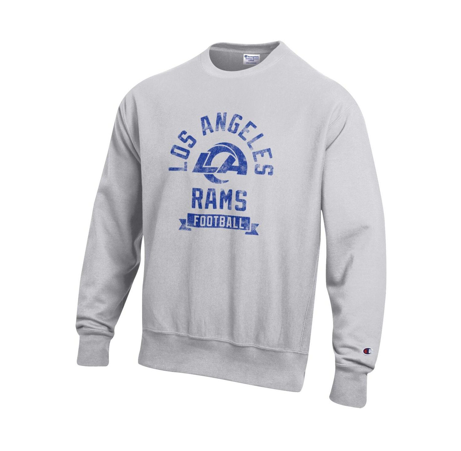 Men's Heather Gray Los Angeles Rams Reverse Weave Fleece Pullover Sweatshirt