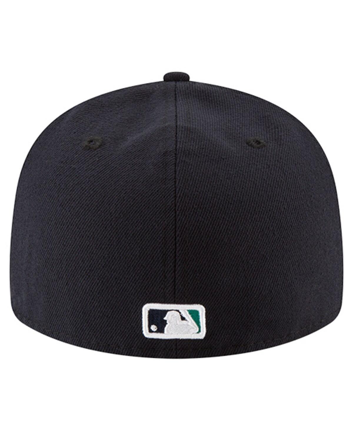 New Era Men's Navy Seattle Mariners Number Retirement Low Profile 59fifty Fitted Hat In Black