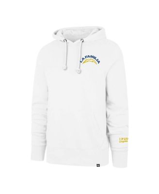 Men's White Los Angeles Chargers La Familia Headline Pullover Hoodie