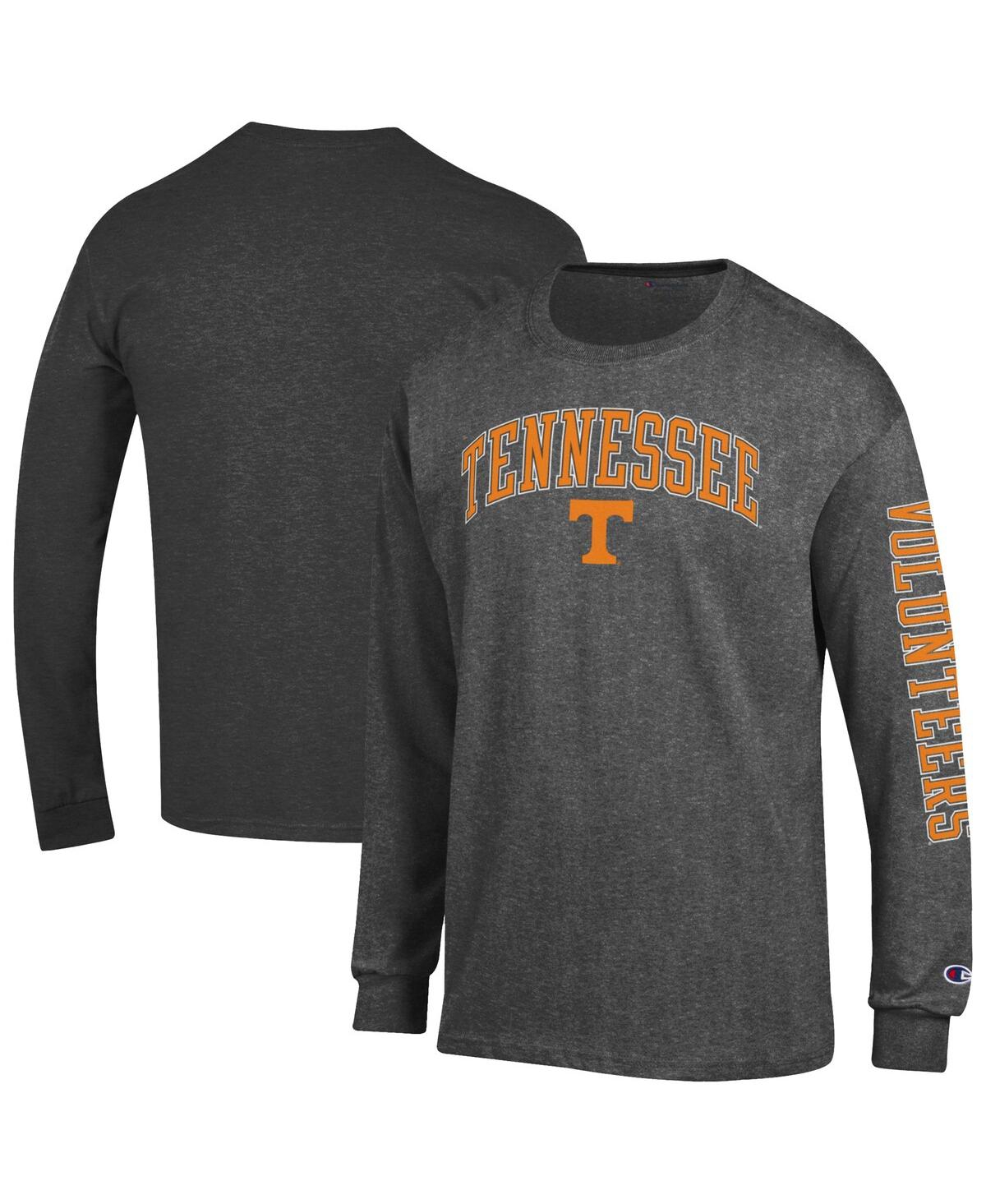Champion Men's Tennessee Orange Tennessee Volunteers Arch Over Logo 2-Hit Long Sleeve T-Shirt - Charcoal
