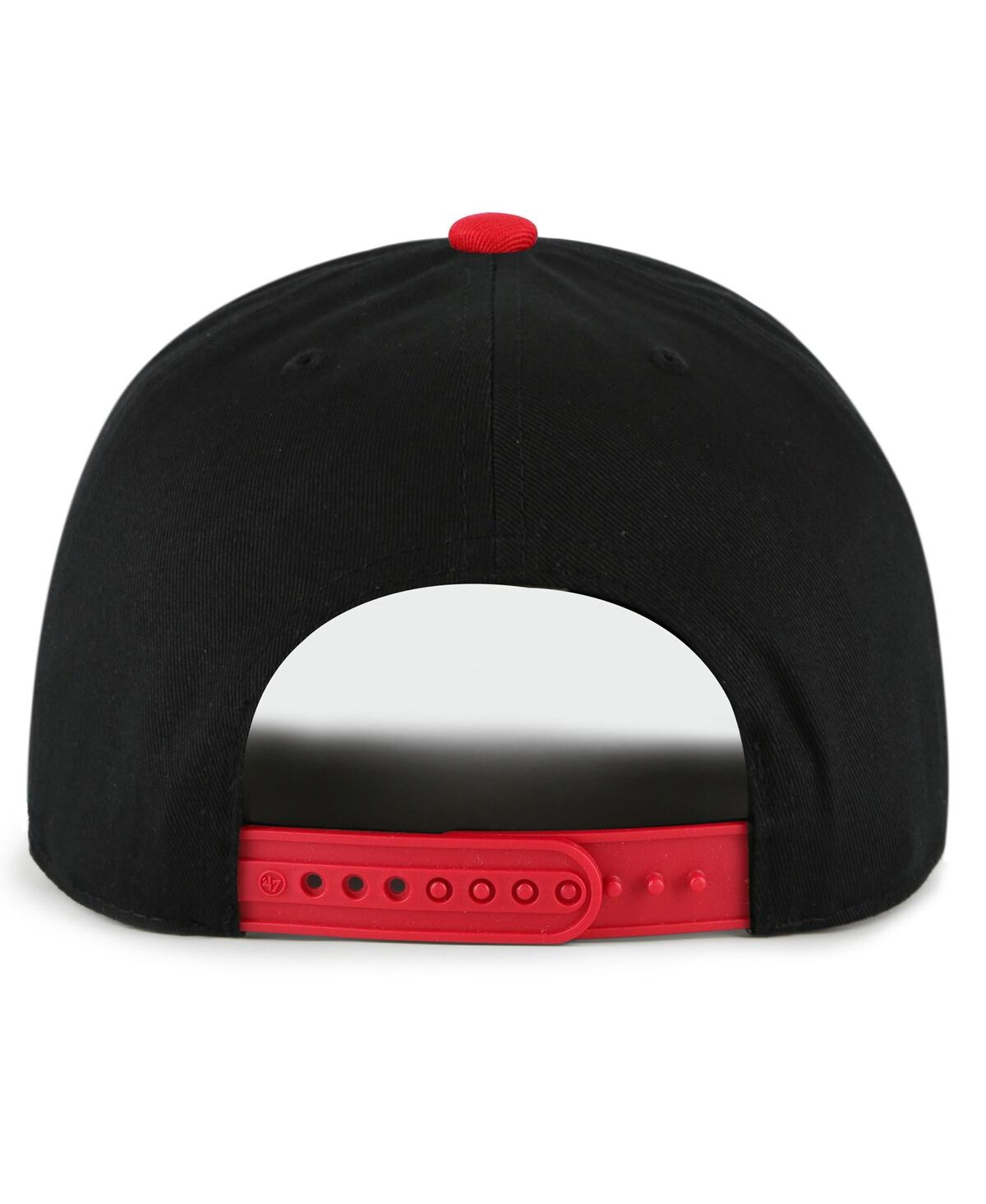 47 Brand Men's Black/red Atlanta Falcons Sundays Sure Shot Hitch Two-tone Adjustable Hat In Black