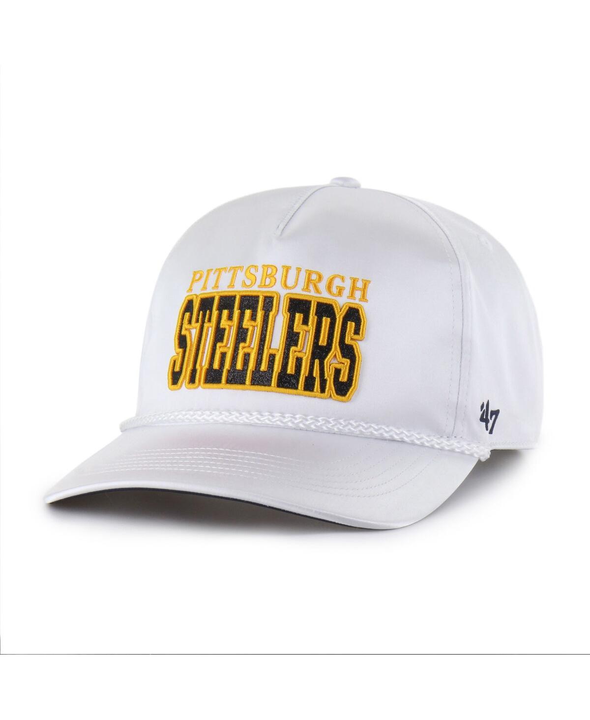 47 Brand Women'sâ White Pittsburgh Steelers Outspoken Hitch Adjustable Hat In White