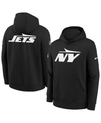 Nike - Big Boys and Girls Black New York Jets Sideline Club Fleece Hoodie