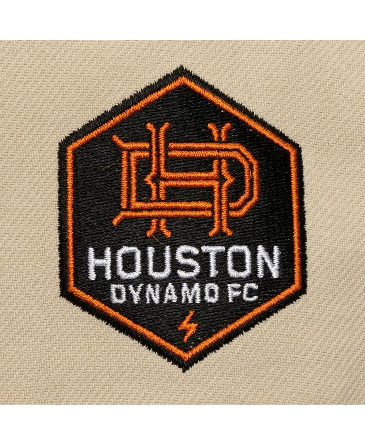 Mitchell & Ness Men's Cream/orange Houston Dynamo Fc Upside Down Pro Pinch Snapback Hat In Brown