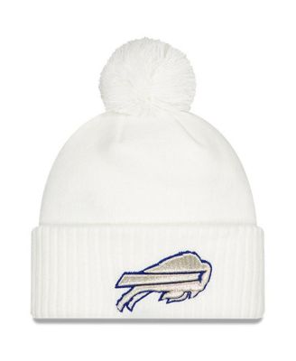 New Era - Big Boys and Girls White Buffalo Bills 2025 Rivalries Collection Sideline Cuffed Pom with Knit Hat