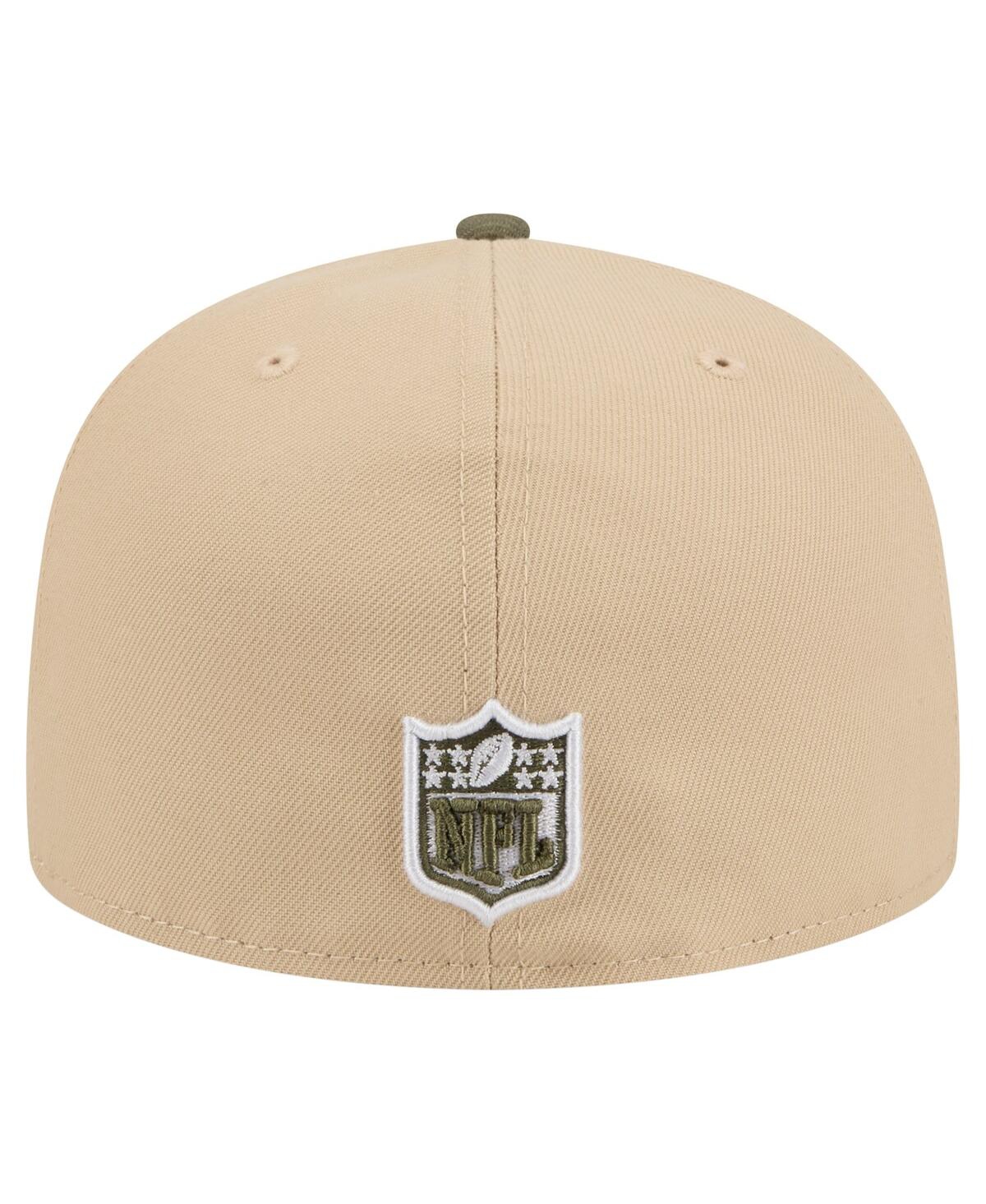 New Era Men's Light Beige/olive Minnesota Vikings Color Pack A-frame 59fifty Fitted Hat In Multi