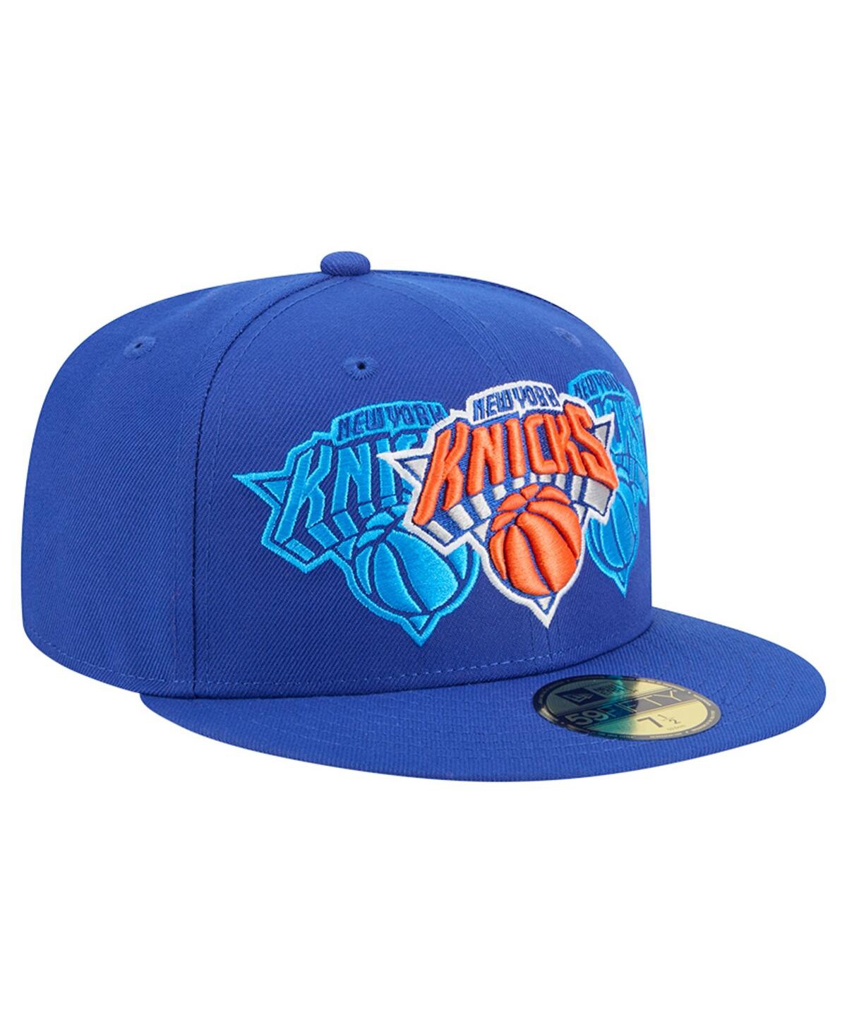 New Era Men's Blue New York Knicks Tri-hit 59fifty Fitted Hat In Blue