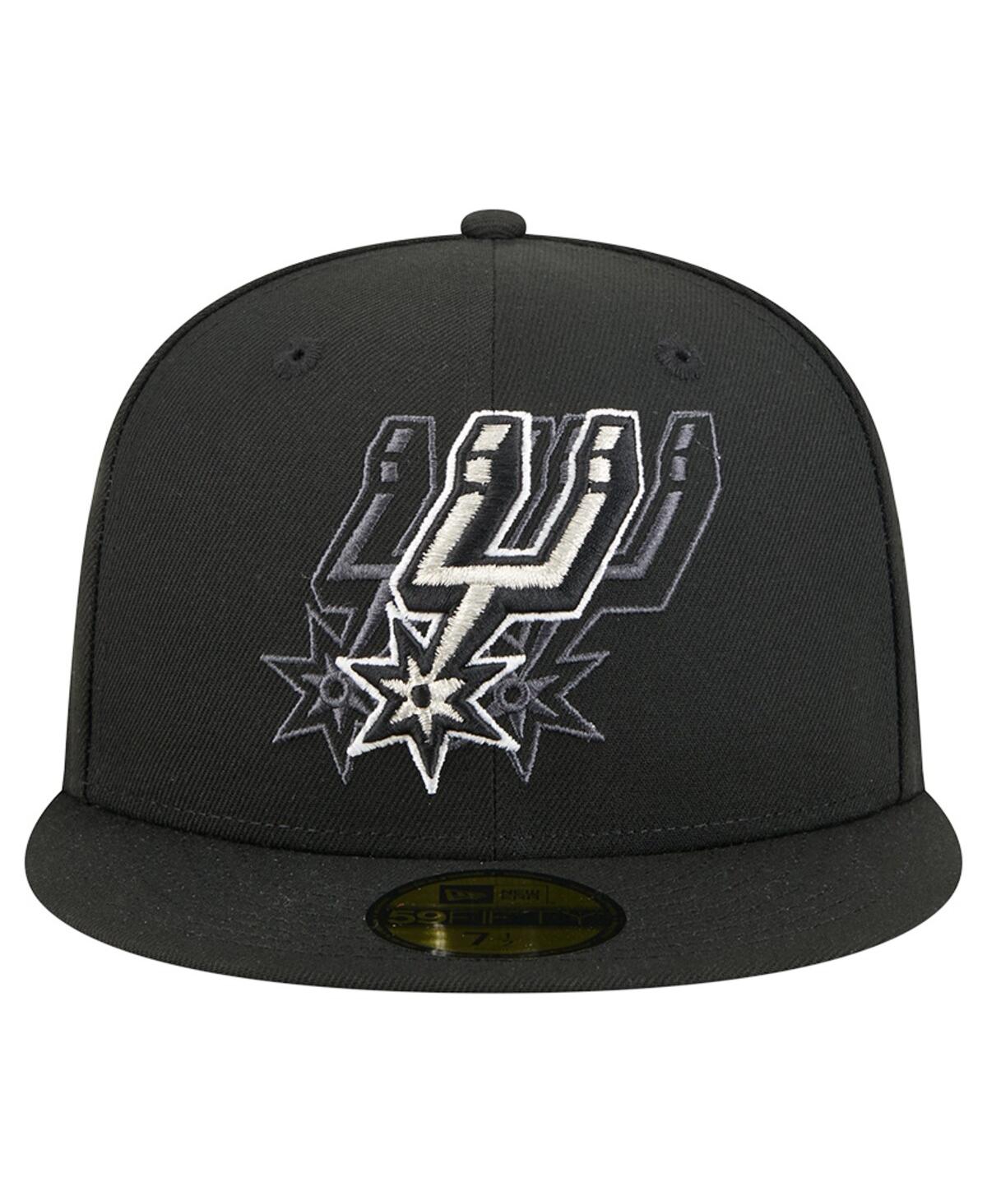 New Era Men's Black San Antonio Spurs Tri-hit 59fifty Fitted Hat In Black