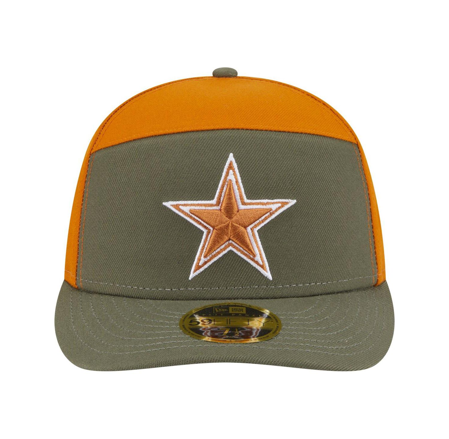 Men's Olive/Brown Dallas Cowboys 2-Tone Color Pack Split Panel 59FIFTY Fitted Hat
