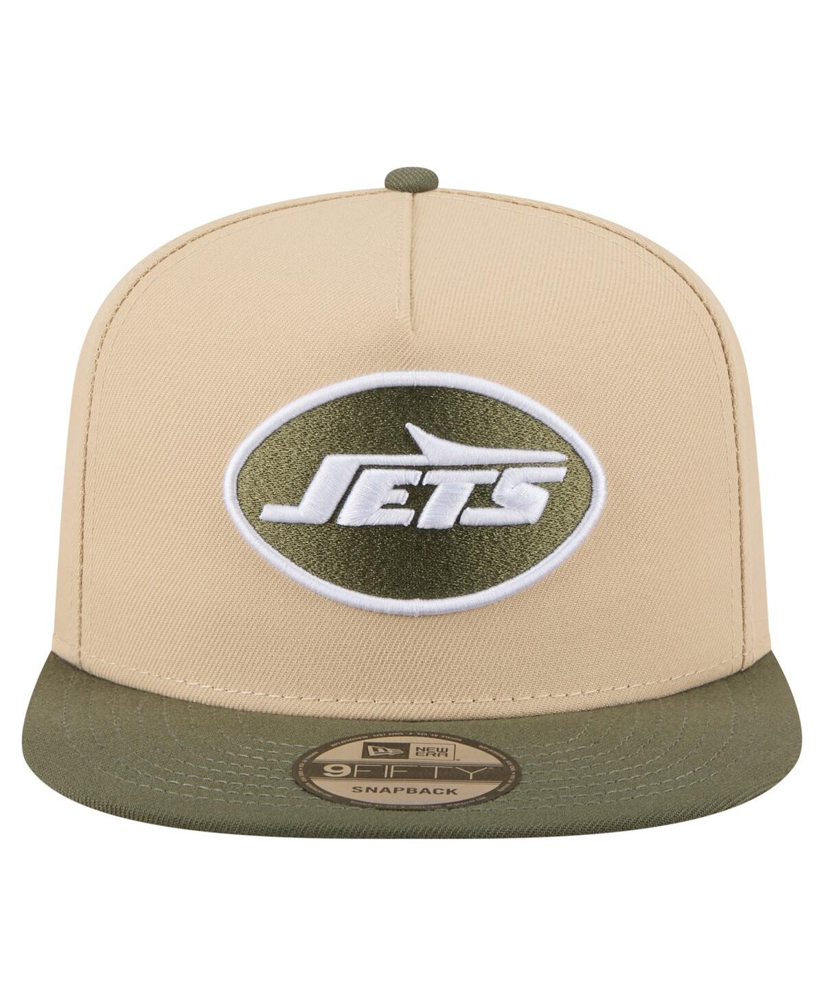 New Era Men's Khaki/olive New York Jets Color Pack A-frame 9fifty Snapback Hat In Brown