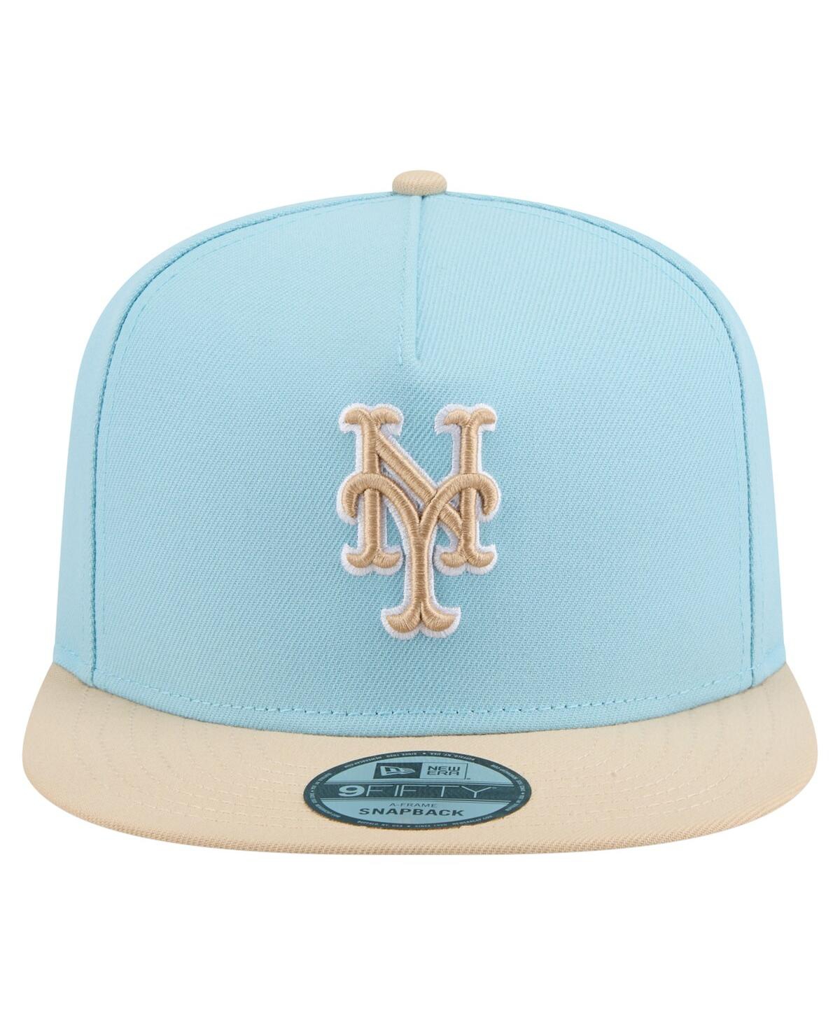 New Era Men's Light Blue/Light Beige New York Mets Color Pack A-Frame 9FIFTY Snapback Hat