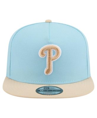 Men's Light Blue/Light Beige Philadelphia Phillies Color Pack A-Frame 9FIFTY Snapback Hat