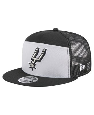 New Era - Men's Black/Silver San Antonio Spurs Outdoor Split Panel 9FIFTY Snapback Hat