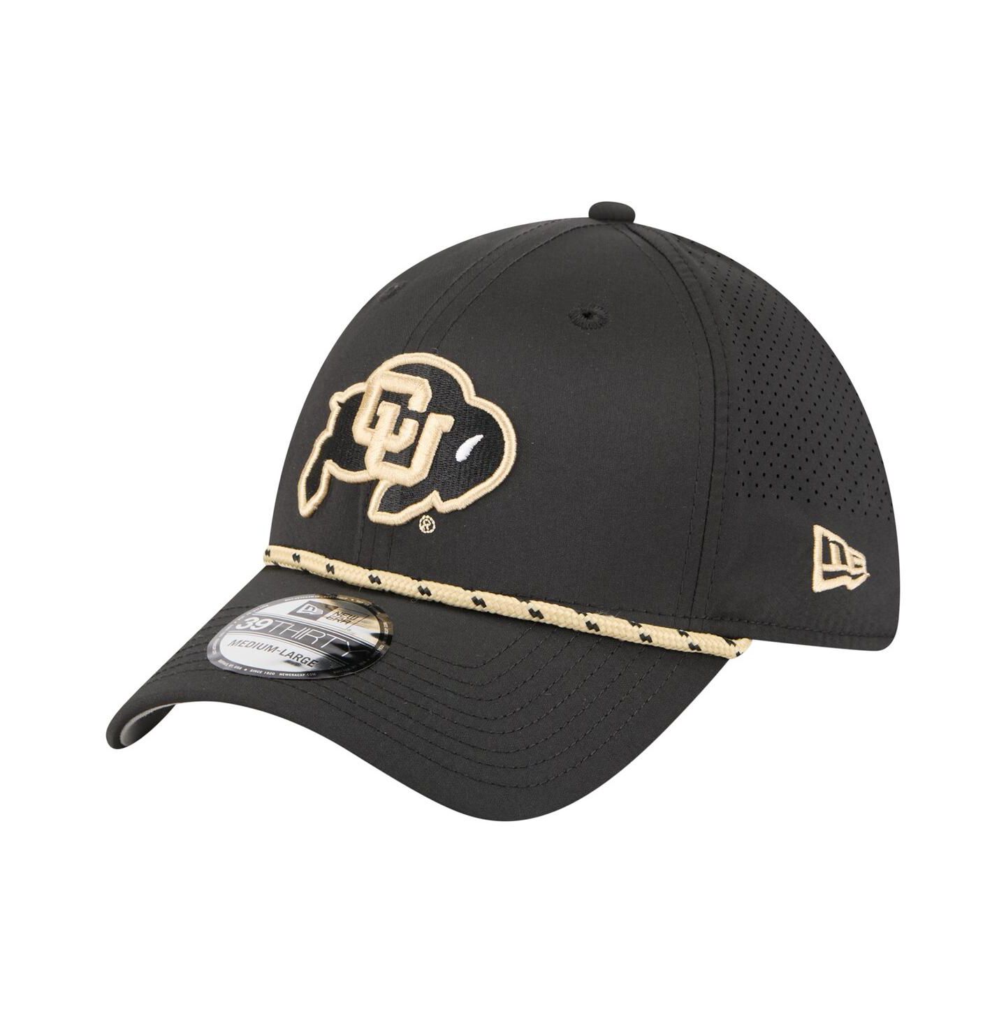 Мужская кепка New Era Black Colorado Buffaloes Rope 39THIRTY Flex Hat — фото 1