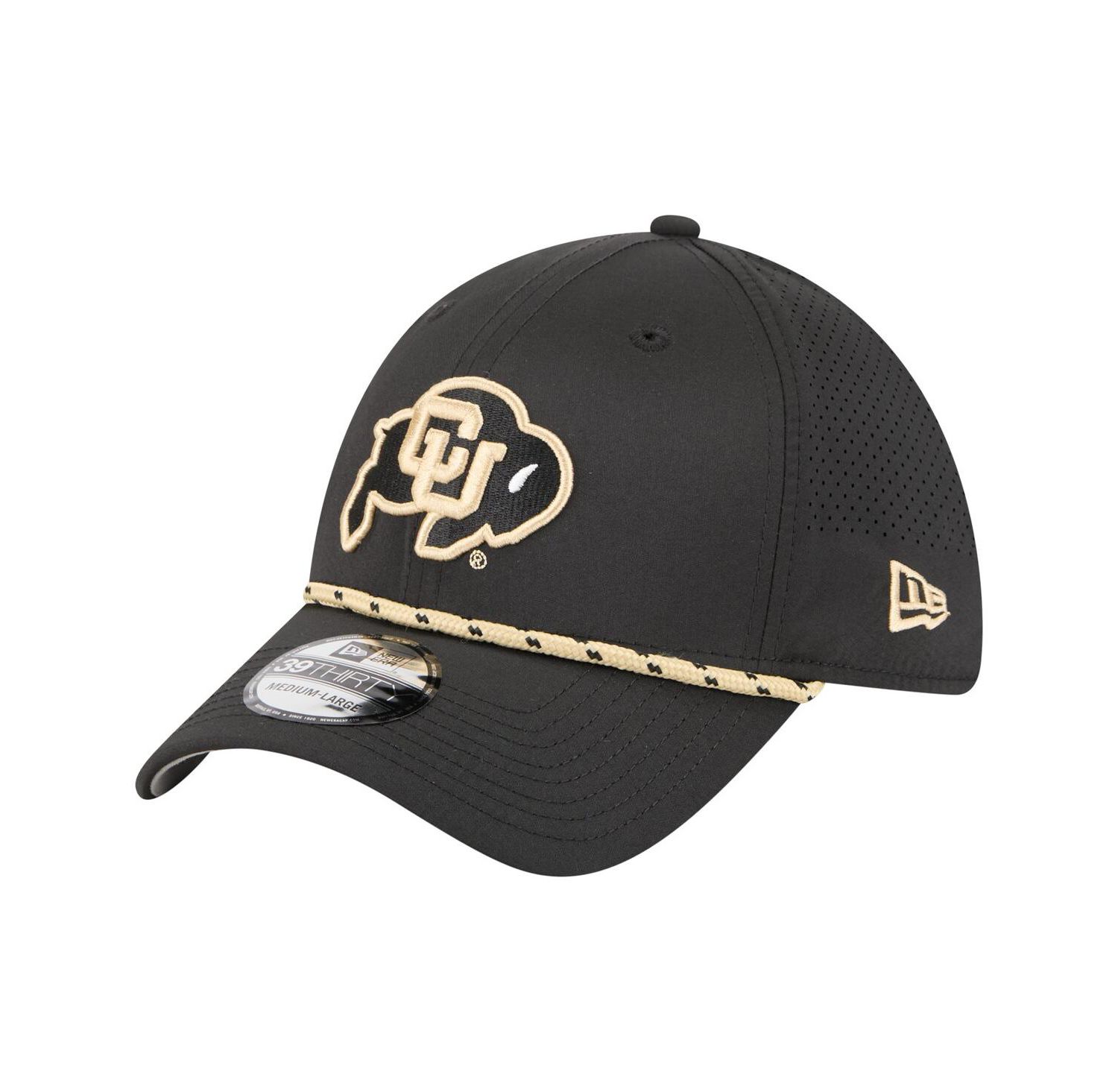 Men's Black Colorado Buffaloes Rope 39THIRTY Flex Hat