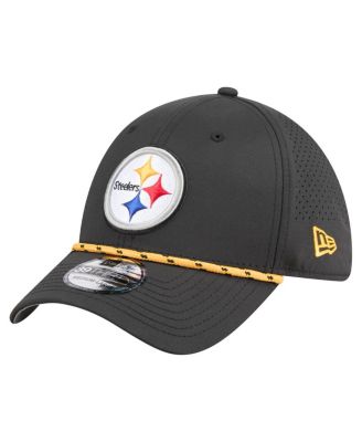 New Era - Men's Black Pittsburgh Steelers Perforated 39THIRTY Flex Hat