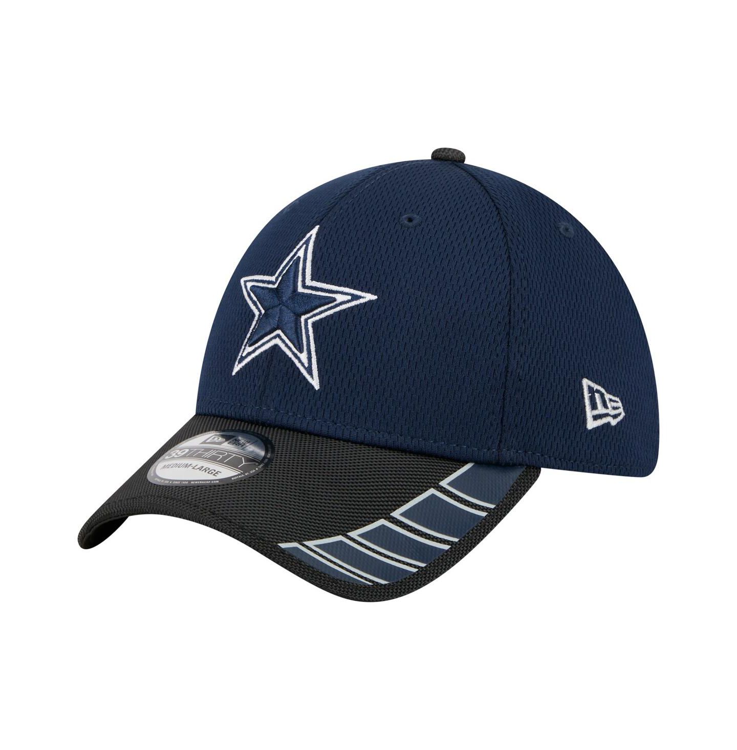 Мужские козырьки New Era Navy/Black Dallas Cowboys Hit 39THIRTY Flex Hat — фото 1