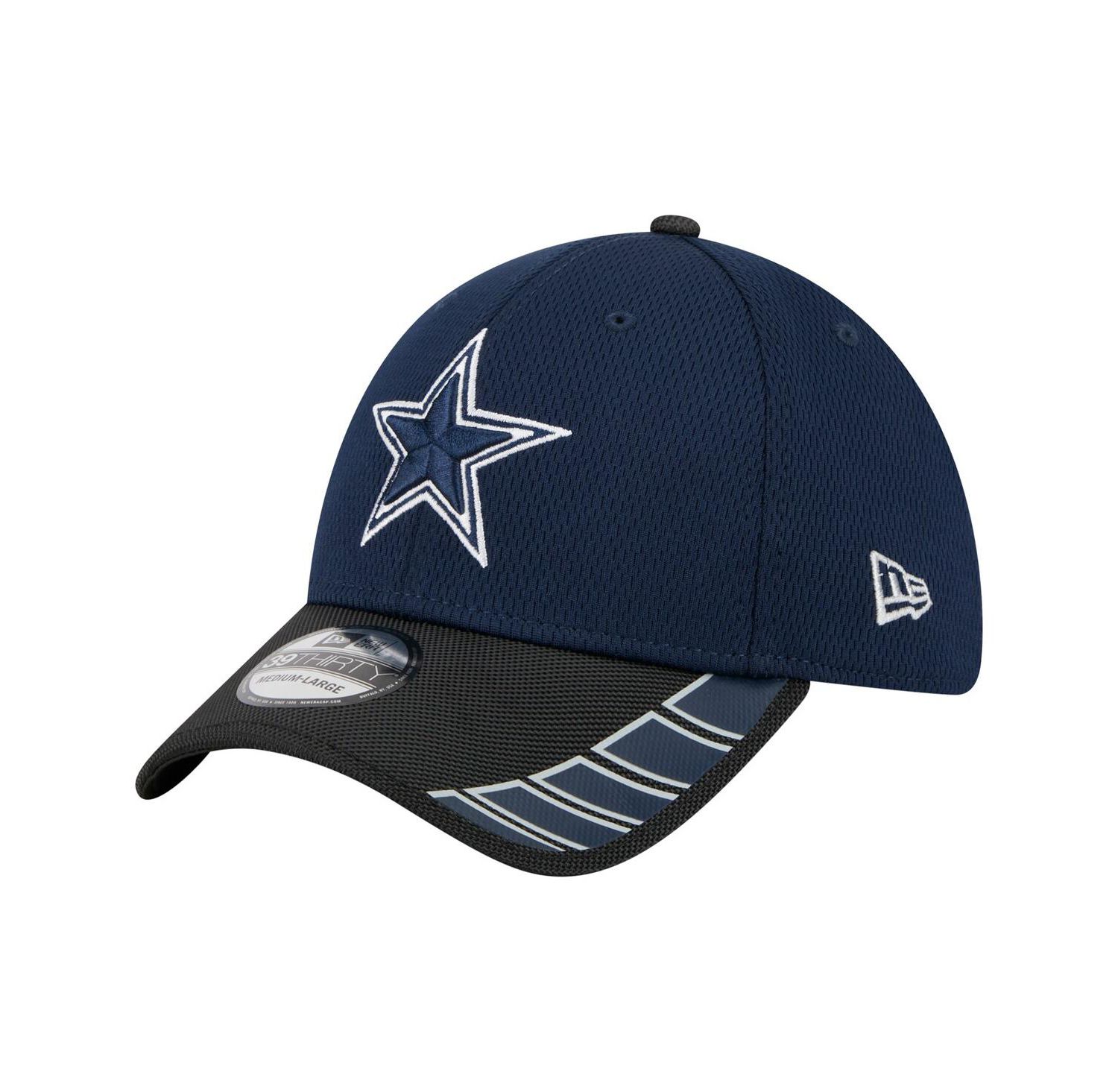 Men's Navy/Black Dallas Cowboys Visor Hit 39THIRTY Flex Hat