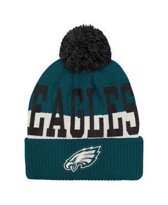 Outerstuff - Big Boys and Girls Midnight Green Philadelphia Eagles Modern Fan Cuffed with Pom Knit Hat