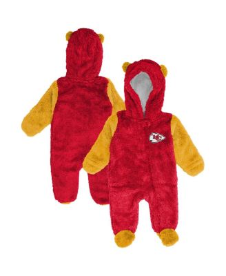 Outerstuff - Baby Boys and Girls Red Kansas City Chiefs Stay Napping Fleece Bunting Full-Zip Sleeper